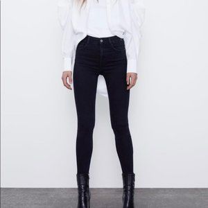 Zara High Rise Black Skinny Jeans